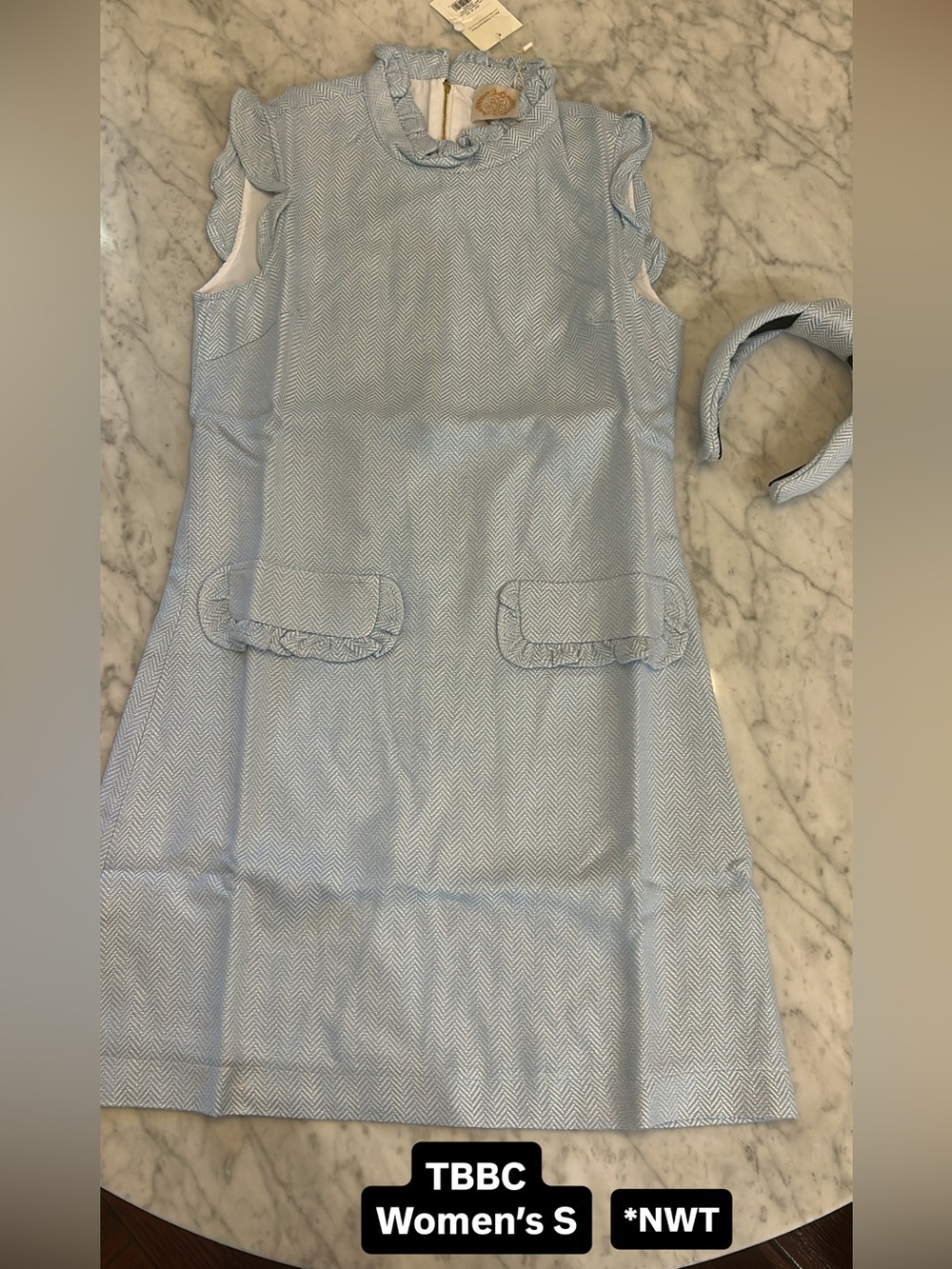 Women’s Light Blue Dress TBBC with Lele Sadoughi Headband
